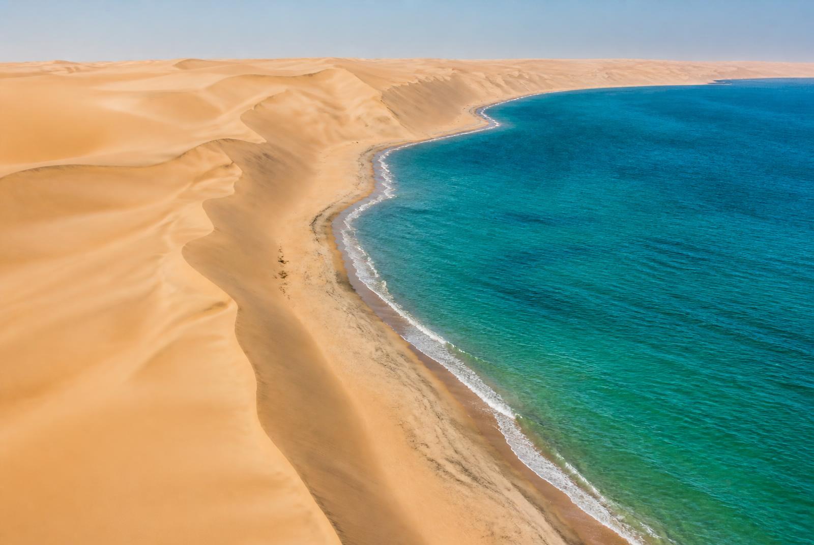 Khor Al Adaid Inland Sea in Qatar where the dunes meet the Arabian Gulf